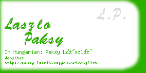 laszlo paksy business card